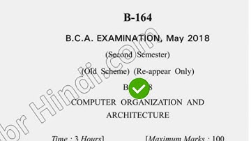 2018 Dcrust BCA 2nd Sem Computer Organization & Architecture Question Paper
