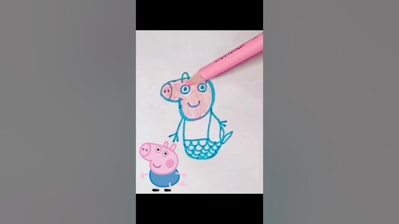 Draw Mermaid George Pig | Peppa Pig 215 - YouTube