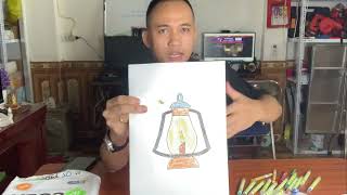 How to color a beautiful lamp picture