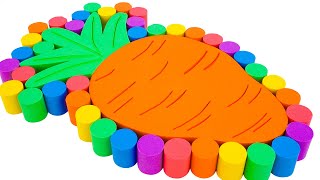 Satisfying Video l How to make Rainbow Carrot Cake WITH Kinetic Sand INTO Painting Cutting ASMR