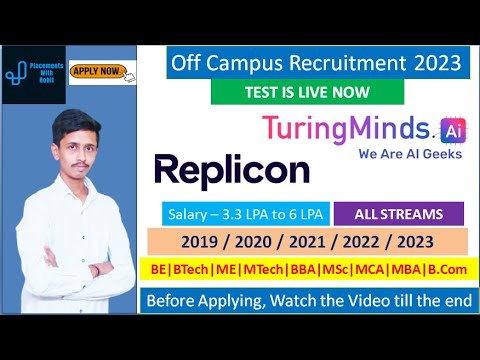 Replicon Recruitment 2023 | Turing Minds AI Recruitment | Test is Live Now | All Streams Eligible