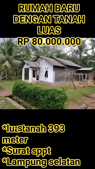 RUMAH BARU DENGAN TANAH LUAS RP 80 JT #rumah #rumahmurah #jualrumah#bandarlampung