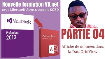 FORMATION VB net avec Ms Access, Partie 04 Affichage de données dans la DataGridView