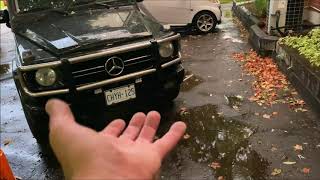 Mercedes G500 W463   aftermarket grille install and simple electric fan repair