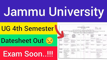 Jammu University UG 4th Semester Datesheet Out