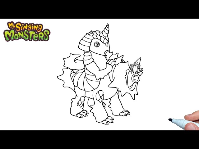 How to draw a Strombonin from My Singing Monsters step by step