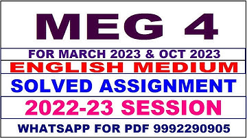 meg 4 solved assignment 2022-23 in english | meg 4 solved assignment 2022-23 | meg 4 2023