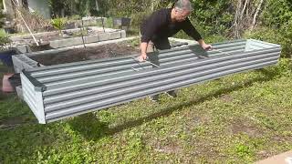 Unboxing & Assembly of the 12' Galvanized Raised Garden Bed by Zunatu