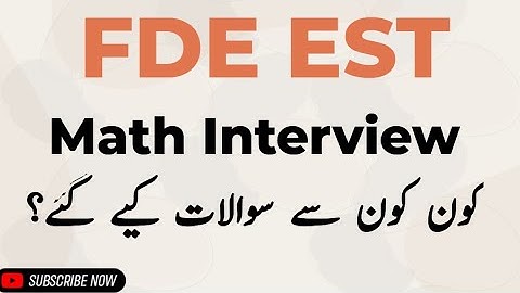 FDE EST Math Interview 17 December 2024 | Important Questions of Interview
