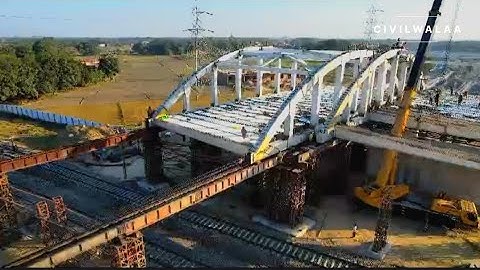 Bow String Girder Launching #civil #bridge #Launching #Railway #indianrailway #civilengineer #site 