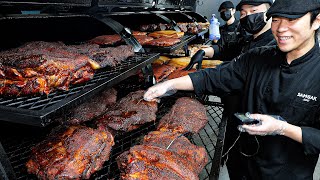 Amazing skill! Popular Texas barbecue mass production process / Korean Street Food