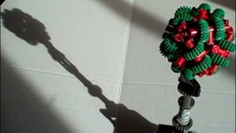 Lego technic octahedron gear mechanical sculpture