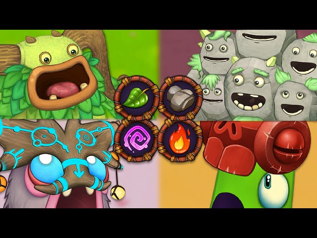 All Quad Element Monsters - All Monster Sounds u0026 Animations (My Singing Monsters) class=