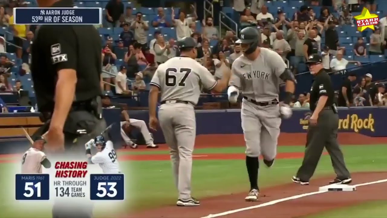 Aaron Judge sets new single-season high with 53rd home run as ...