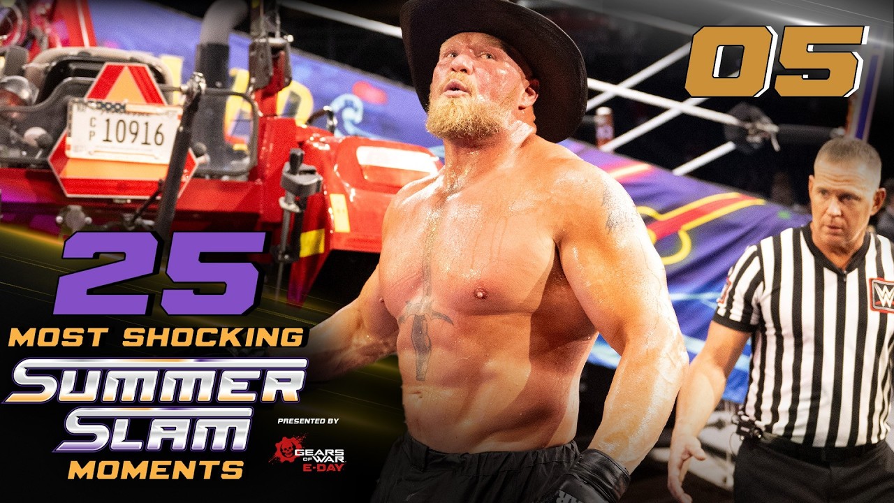 Brock Lesnar lifts the ring with a tractor: 25 Most Shocking SummerSlam Moments