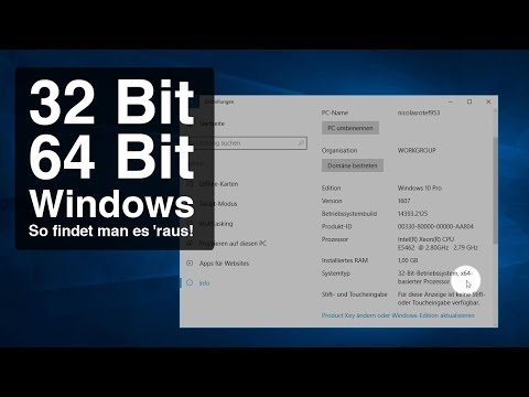 Video: So Bestimmen Sie Die Bitness Des Betriebssystems
