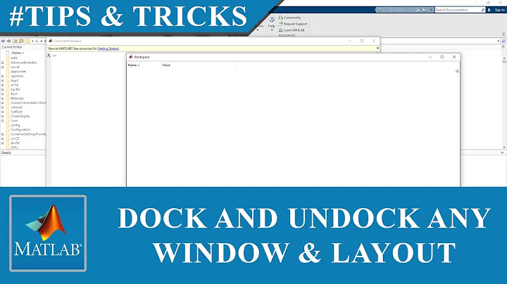 MATLAB Tips and Tricks: Dock and Undock for Editor | Workspace | Current Folder | Command Window