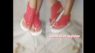 😃Sandalias tejidas paso a paso con base de ojotas 😉 muy fáciles y rápidas de realizar 🤩