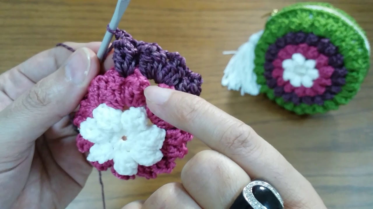 كروشيه محفظه نقود / بوك للفكه / كيس نقود صغير  _ Crochet Coin Purse