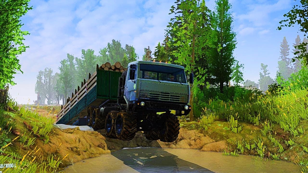 Heavy Log Truck Stuck in Mud – Epic MudRunner Offroad Recovery