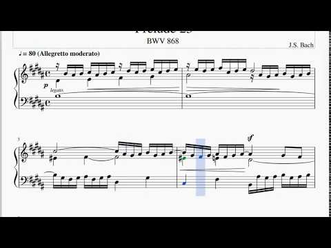 bach, prelude 23, wtc 1, sheet music