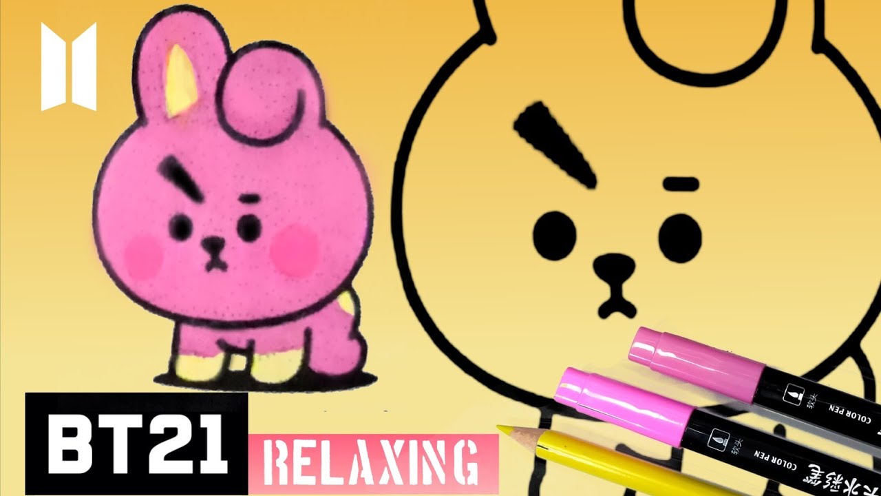 BT21's COOKY [쿠키] | How To Color Using Markers (Easy) Part 3 - YouTube