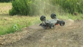 Traxxas XRT  FLIPPED on back #traxxasxrt #rc #backyardrc #rcfun #trackbuilder #rcracetrack