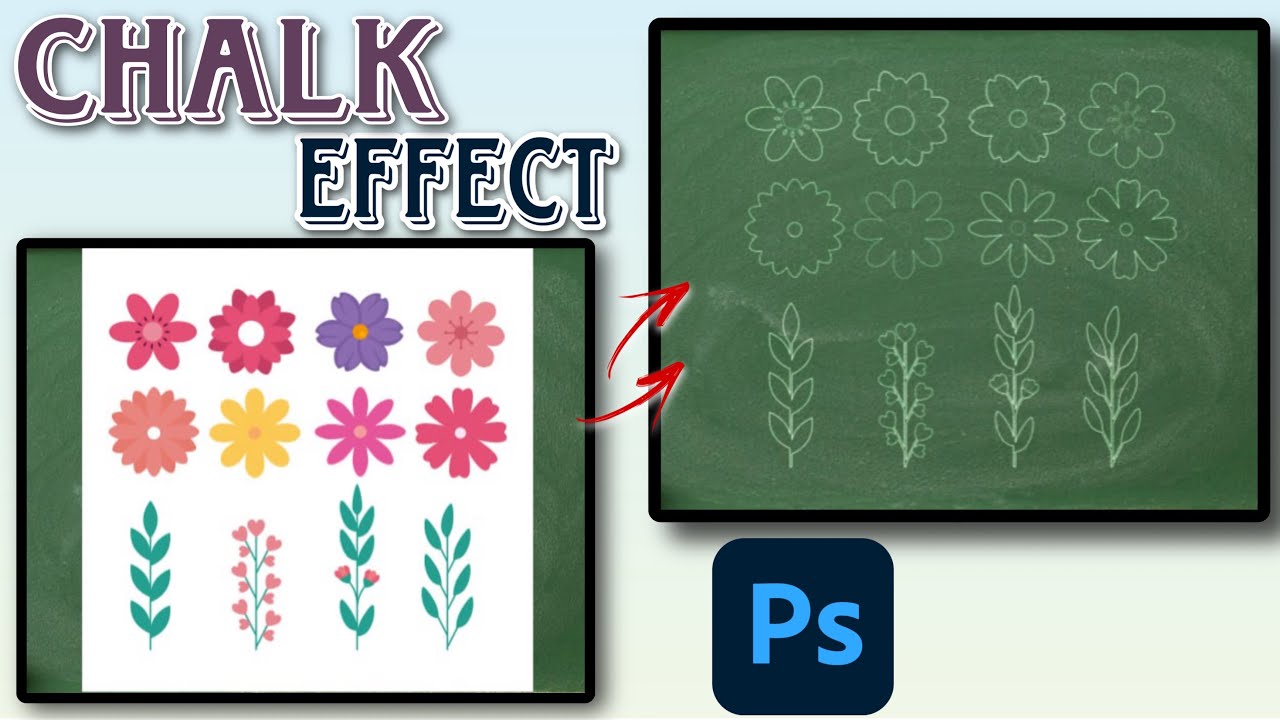 Chalk Effect Photoshop Tutorial | Blackboard Effect Photoshop - YouTube