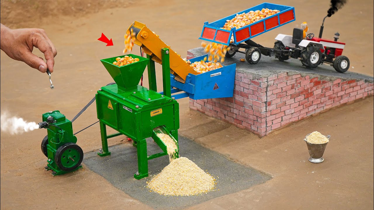 diy mini corn processing machine science project