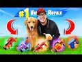 Using my dog to pick my loot in fortnite