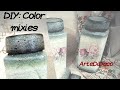 DIY Color mixes: Floral kitchen jars. ..Μίξεις χρωμάτων σε λουλουδάτα βάζα κουζίνας. ArteDiDeco [CC]