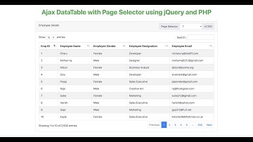 Ajax DataTable with Page Selector using jQuery and PHP | Softaox