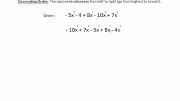Polynomials (Descending and Ascending Order)