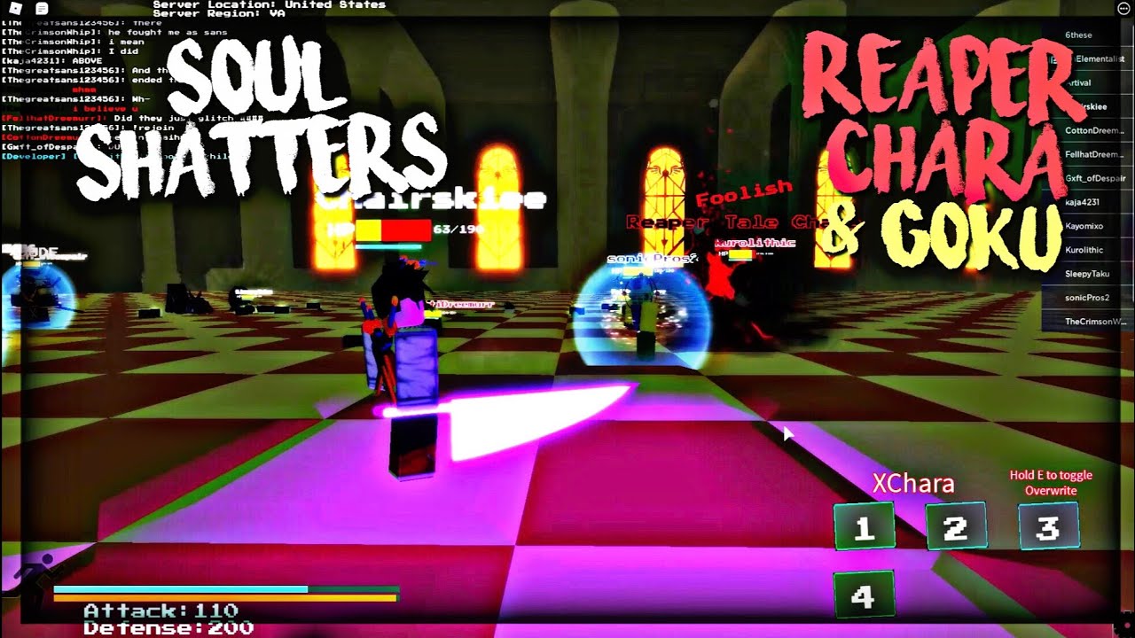 Roblox Undertale Soul Shatters Reapertale Chara Goku Youtube - frisk and chara soul roblox