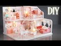 Diy miniature dollhouse kit  pinellia time  pink apartment  relaxing satisfying