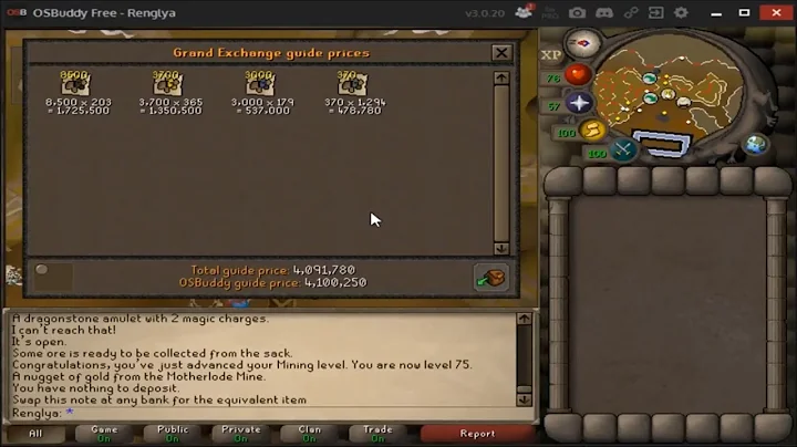 OSRS Motherlode mine loot lvl 50-75