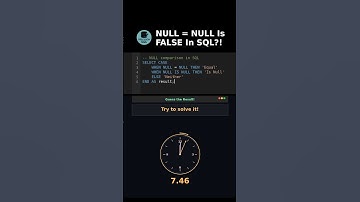 NULL  NULL Is FALSE In SQL?! #sqlweird