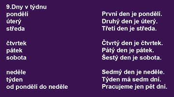 Học tiếng séc,tiếng Séc cơ bản Bài 9  Ngày trong tuần