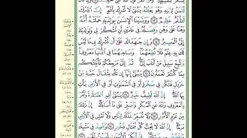 الصفحة (412) من المصحف الشريف ( سورة لقمان - مشروع حفظ القرآن الكريم )