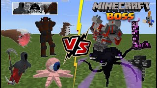 Minecraft BOSSES VS Modular Bosses ADDON [WITHER STORM VS GIANT SANDWORM]