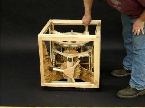 Rotating Cube -- Mechanical wooden Sculpture - YouTube