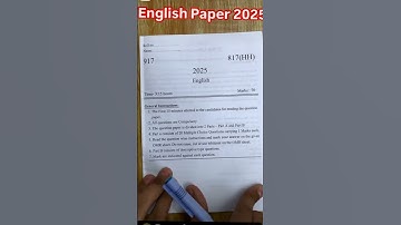 #english Exam board Exam 2025ka english ka paper