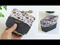 DIY Cute Floral and Denim Coin Purse With Zipper | Old Jeans &amp; Fabric Remnants Idea | Upcycle Craft