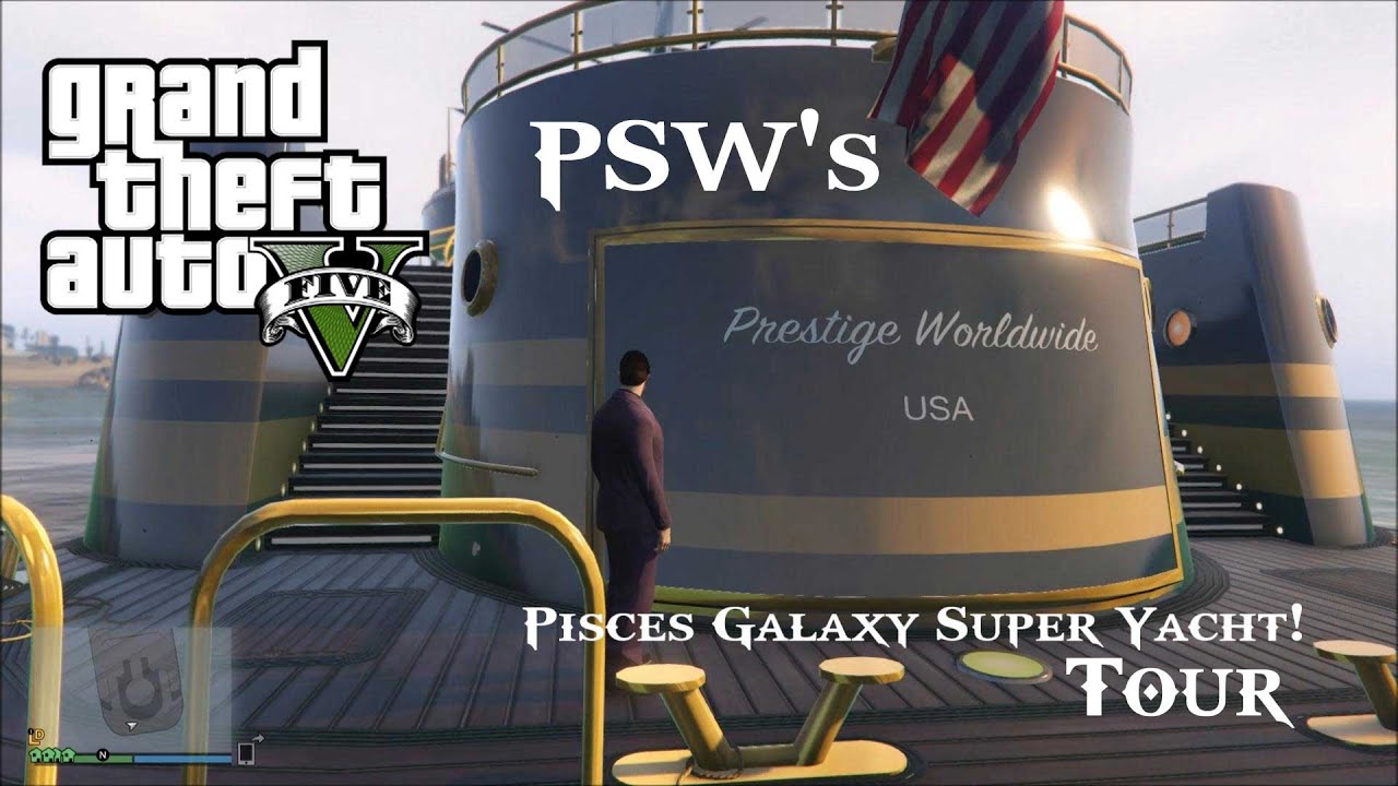GTA 5 Online Tips Ep #13 - Pisces Galaxy Super Yacht Tour! (HD60)
