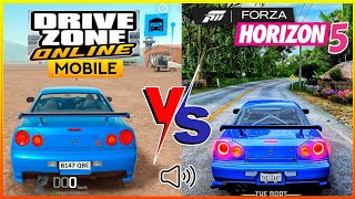 Which Has Best Engine Sound?🔥 |Skyline R-34 | Drive Zone Online vs Forza Horizon 5 ( Mobile vs PC) screenshot 5