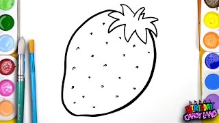 Draw Color And Paint Strawberry Fruit Coloring Page Kids To Learn Painting Draw Color And Paint Strawberry Fruit Coloring Page Kids To Learn Painting