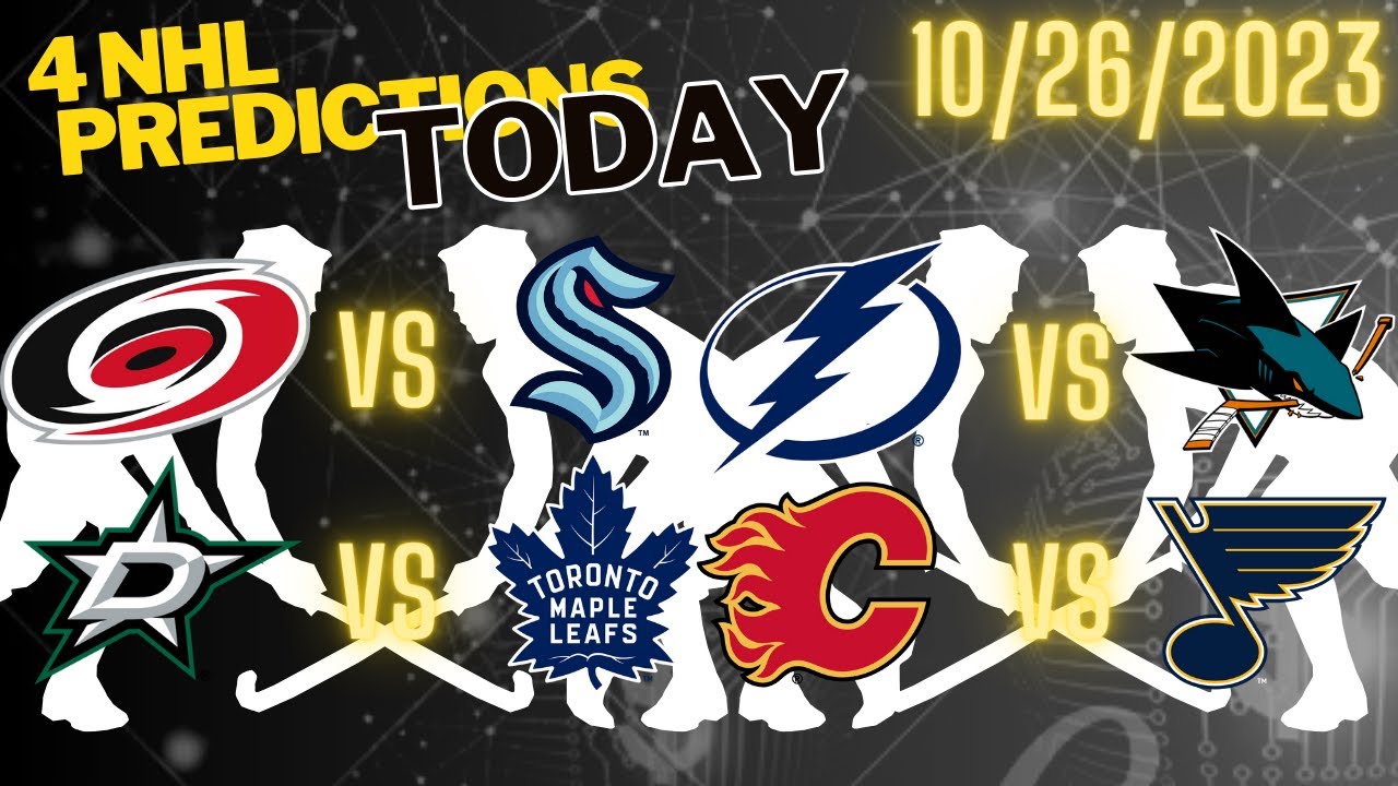 4 NHL Picks, Predictions & Parlays Today 10/26/23 Best NHL Bets YouTube