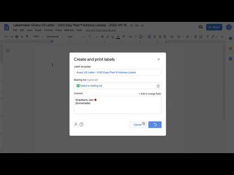 Video: Hvordan udskriver jeg adresseetiketter fra Google Docs?