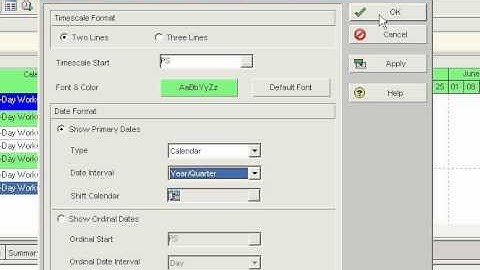 Primavera P6 changing the timescale