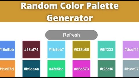 Random Hexadecimal Color Palette Generator using Javascript || HTML CSS